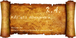 Kégli Alexandra névjegykártya